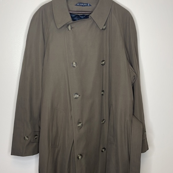 Men's Vintage Ralph Lauren double breasted trench coat brown EUC size 42R - Picture 2 of 16